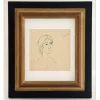 JANSEM Jean - Dessin original à l'encre "Portait de femme"  avec cadre DELF 38x28,5cm