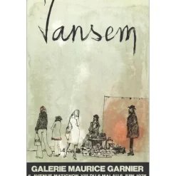 JANSEM Jean - Lithographie "Exposition, Galerie Maurice Garnier, Paris" 77x51cm - 1975