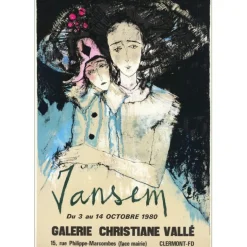 JANSEM Jean - Lithographie "Exposition Galerie Christiane Vallé, Clermont-Fd" 75x52cm - 1980