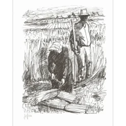 JOFFRIN Guily - Lithographie "Fenaison" 33x25cm