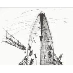 JOFFRIN Guily - Lithographie "Le navire" 27x21cm - 1961