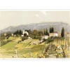 JOUENNE Michel - Lithographie originale "Le village en Champagne" 38x56cm