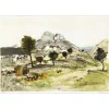 JOUENNE Michel - Lithographie originale "Paysage des Alpilles" 38x56cm