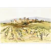 JOUENNE Michel - Lithographie originale "Les vignes à Carcassonne" 38x56cm