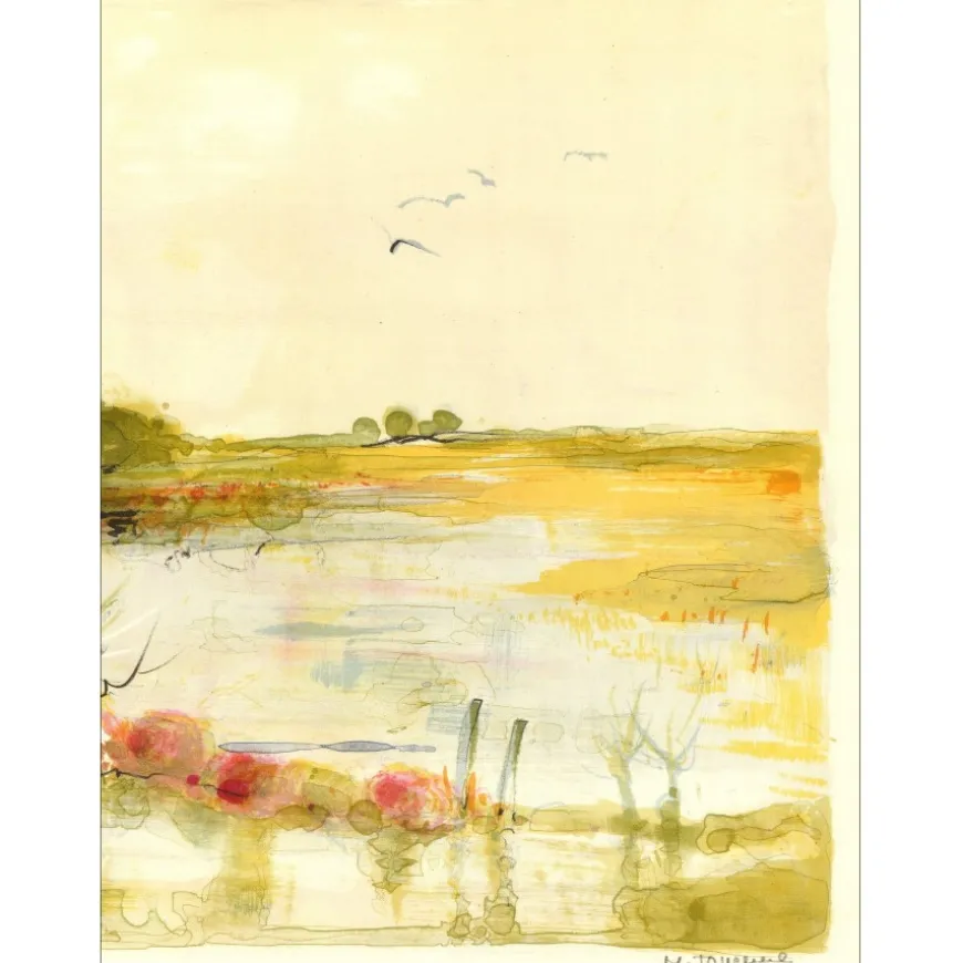 JOUENNE Michel - Lithographie originale "Paysage de Provence" 38x56cm