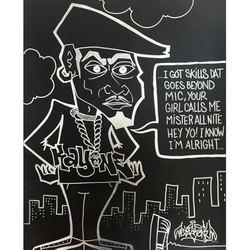KAY ONE - Acrylique sur papier "breaking-boy, B-BOY 08" 65x50cm - 2022