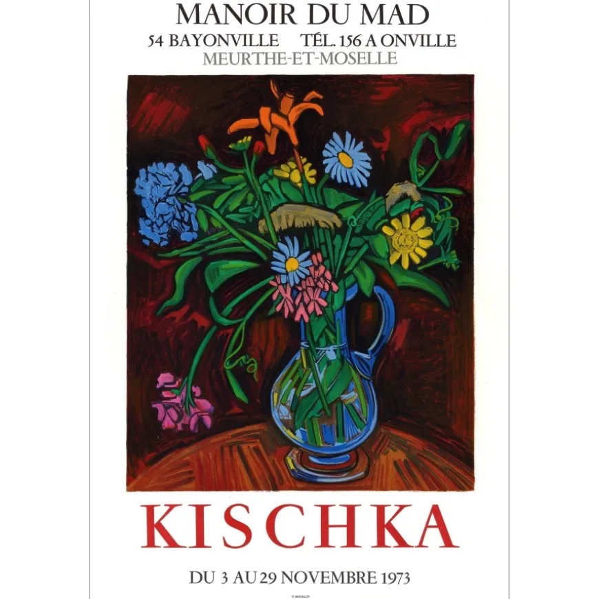 KISCHKA Isis - Lithographie originale "Exposition, Manoir du Mad" 75x50cm - 1973