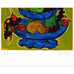 KISCHKA Isis - Lithographie originale sur papier Japon "Les fruits d'automne" 76x54cm - 1972