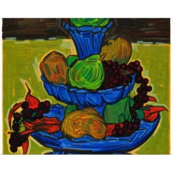 KISCHKA Isis - Lithographie originale sur papier Japon "Les fruits d'automne" 76x54cm - 1972