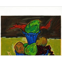 KISCHKA Isis - Lithographie originale sur papier Japon "Les fruits d'automne" 76x54cm - 1972