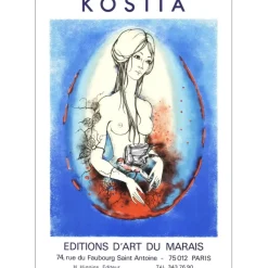 KOSTIA BLANCHETEAU Jeanin - Lithographie "Editions d'art du marais, Paris" 75x52cm