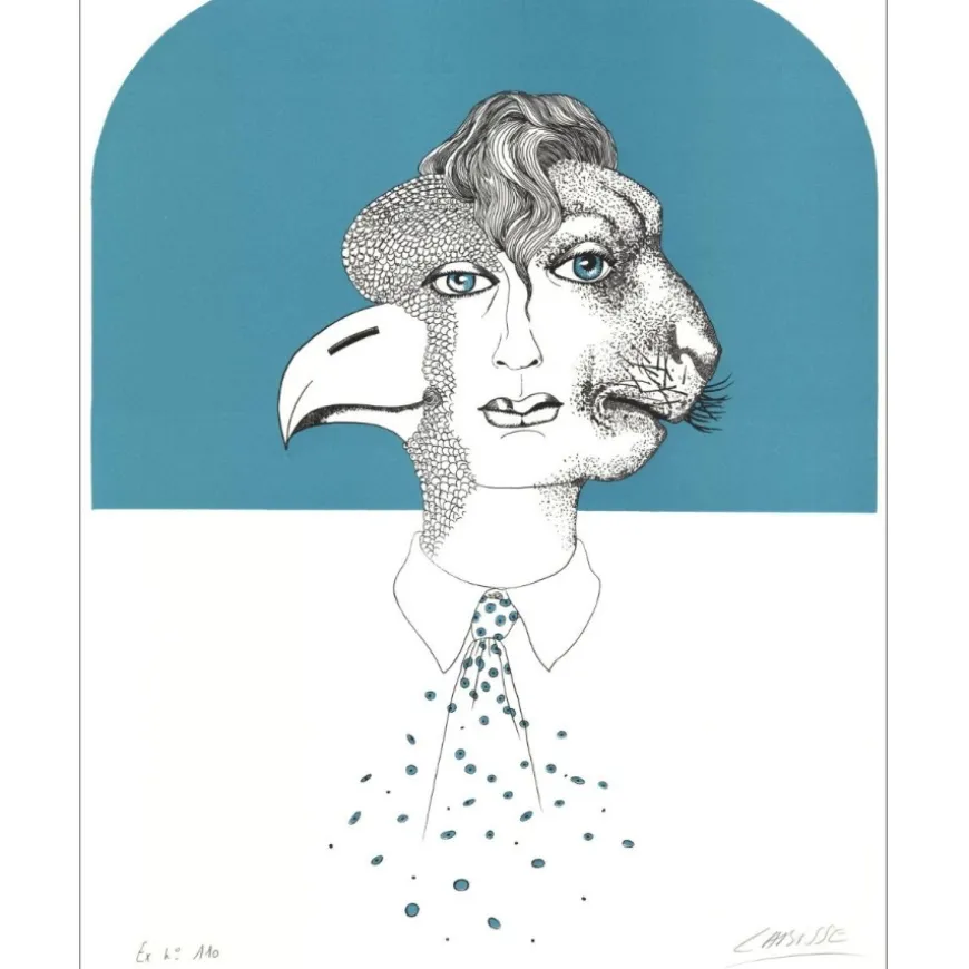 LABISSE Félix - Lithographie originale "Histoire Naturelle, Le Chérubin" 56x45cm - 1974