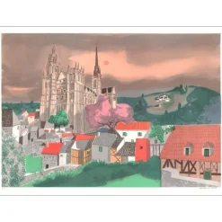 LAMBERT Georges - Lithographie originale "Lisieux" 54x75cm