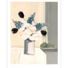 LANGLOIS Pierre-Gérard - Lithographie originale "Bouquet de fleurs blanc bleu" 76x55cm