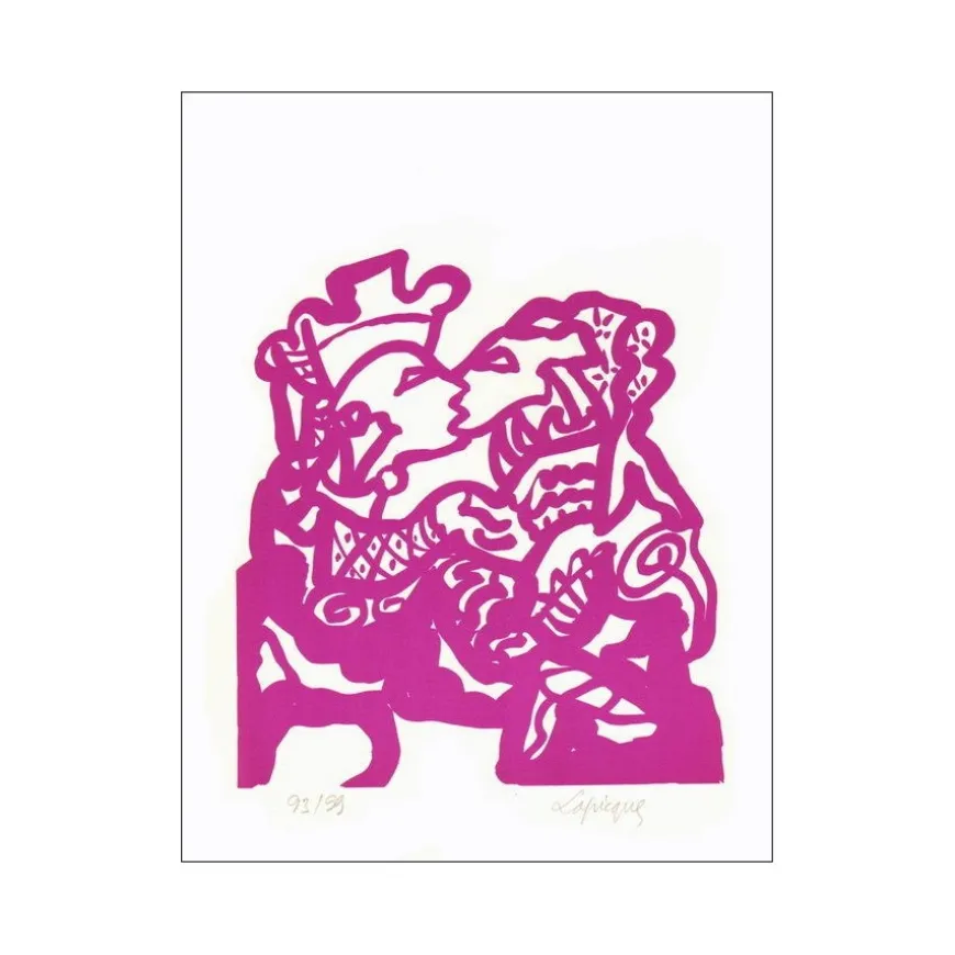 LAPICQUE Charles - Lithographie originale "Bénédiction Maternelle" 38x28cm