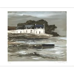 LAPORTE Georges - Lithographie originale "Ferme marine" 56x76cm