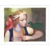 LAURENCIN Marie - Lithographie d’après une aquarelle "La fillette et l'oiseau" 56x76cm