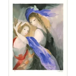 LAURENCIN Marie - Lithographie d’après une aquarelle "Les deux amies 04" 76x56cm
