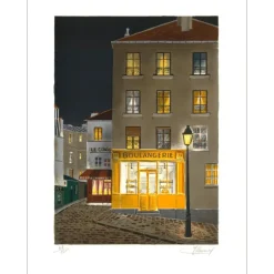 LECOINDRE Jean Luc - Lithographie originale "La Boulangerie" 54x41cm
