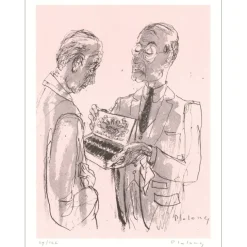 LELONG Pierre - Lithographie originale "La boîte de cigares" 32x25cm - 1971