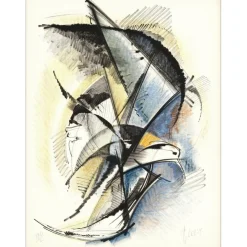 LERSY Roger - Lithographie originale "La mouette" 66x50 cm