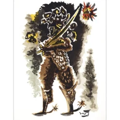 LURÇAT Jean - Lithographie "Personnage" 65x49cm
