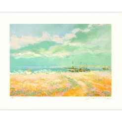 MANOUKIAN Claude - Lithographie originale "Regard sur la mer" 50x65cm