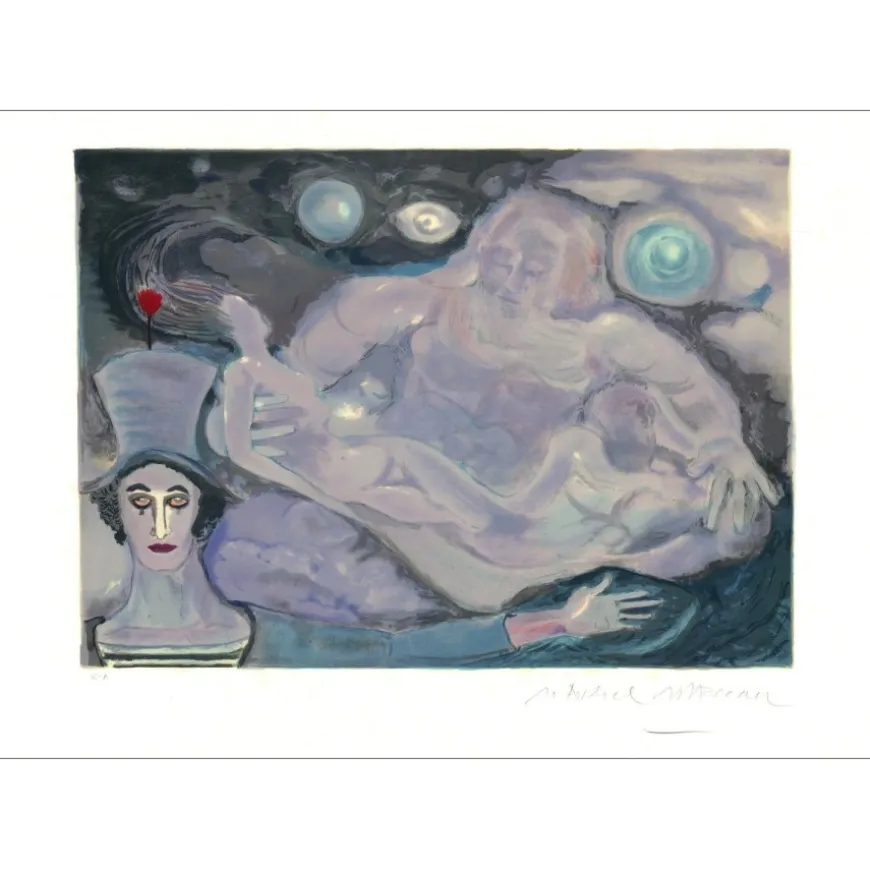 MARCEAU Marcel - Lithographie originale "Bip et la création du monde" 54x75cm - 1981