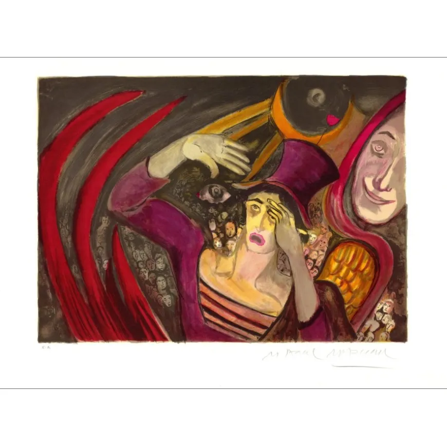 MARCEAU Marcel - Lithographie originale "Bip et l'Enfer" 54x75cm - 1981