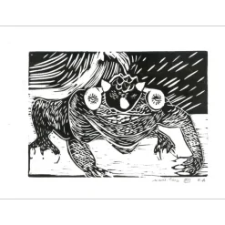 MARIE.LINO M - Gravure originale "La grenouille" 30x40cm