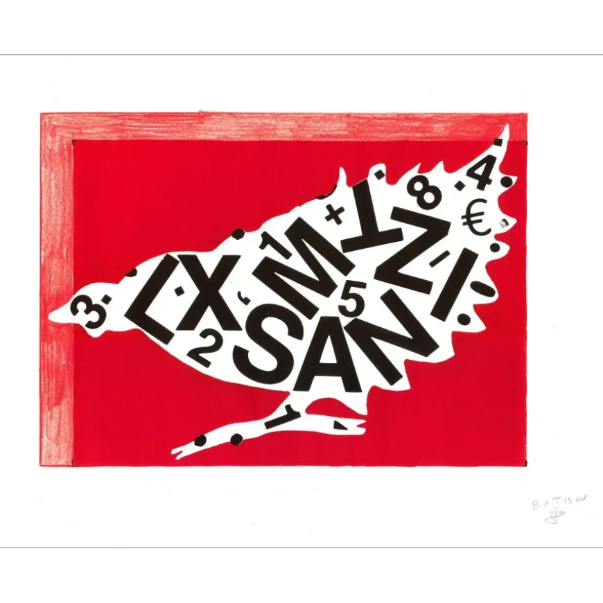 MAS Jean - Lithographie "La poule" 38x48cm