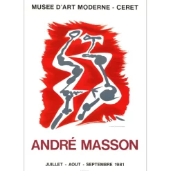 MASSON André - Lithographie "Musée d'art moderne, Ceret" 77x54cm - 1981