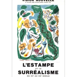 MASSON André - Lithographie "Exposition Galerie vision nouvelle, Paris" 77x51cm - 1973