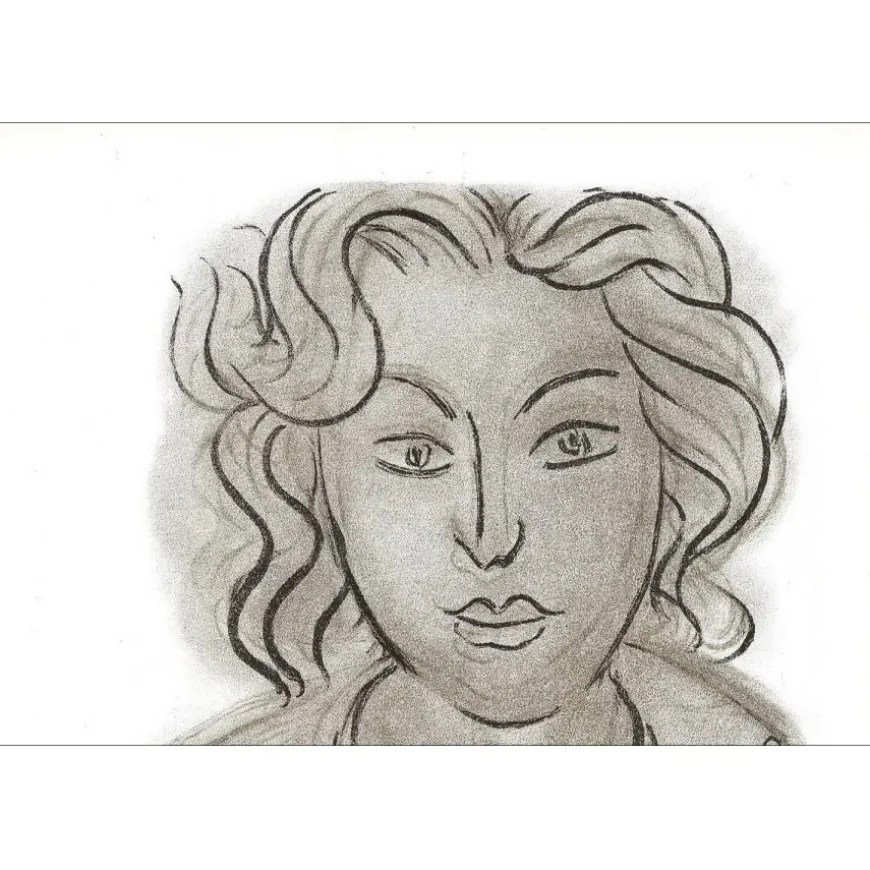 MATISSE Henri - Lithographie "Portrait de femme" 35x26cm - 1939