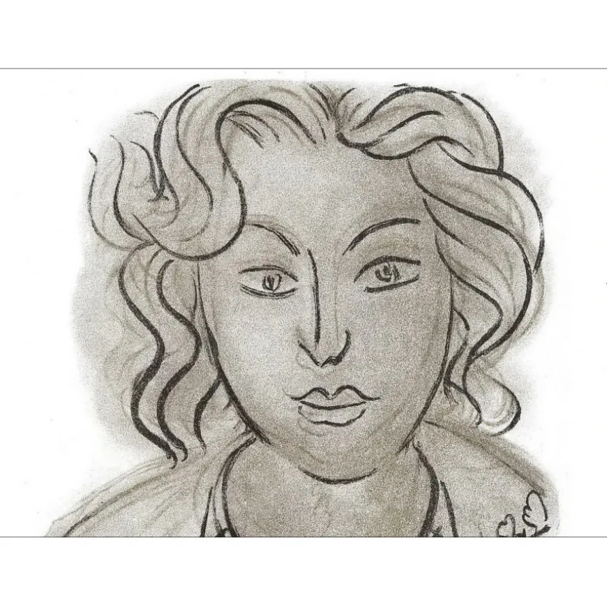MATISSE Henri - Lithographie "Portrait de femme" 35x26cm - 1939
