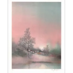 MAUGERI Alferio - Lithographie originale "Le printemps" 65x50cm