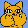 M.CHAT (Thoma Vuille) - Acrylique sur toile "Pas parlé" 40x40cm - 2024
