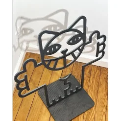 M.CHAT (Thoma Vuille) - Sculpture en acier "Chat in Love" 60x63x1cm - 2018