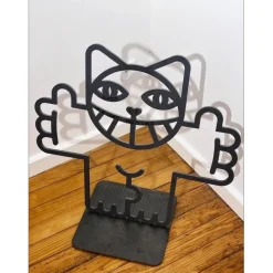 M.CHAT (Thoma Vuille) - Sculpture en acier "Chat in Love" 60x63x1cm - 2018