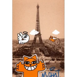 M.CHAT (Thoma Vuille) - Sérigraphie sur carte postale "Paris 13/25" 14x9cm - 2019