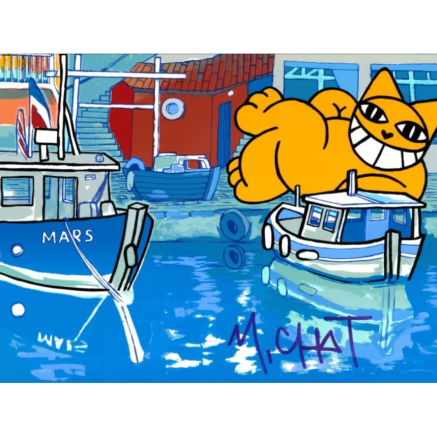 M.CHAT (Thoma Vuille) - Sérigraphie "Marseille" 76x56cm - 2024
