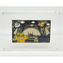 M.CHAT (Thoma Vuille) - Sérigraphie sur carte postale "Paris 4/25" 9x14cm - 2019