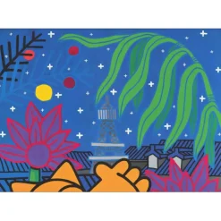 M.CHAT (Thoma Vuille) - Sérigraphie originale "Rousseau by night" 70x50cm - 2021