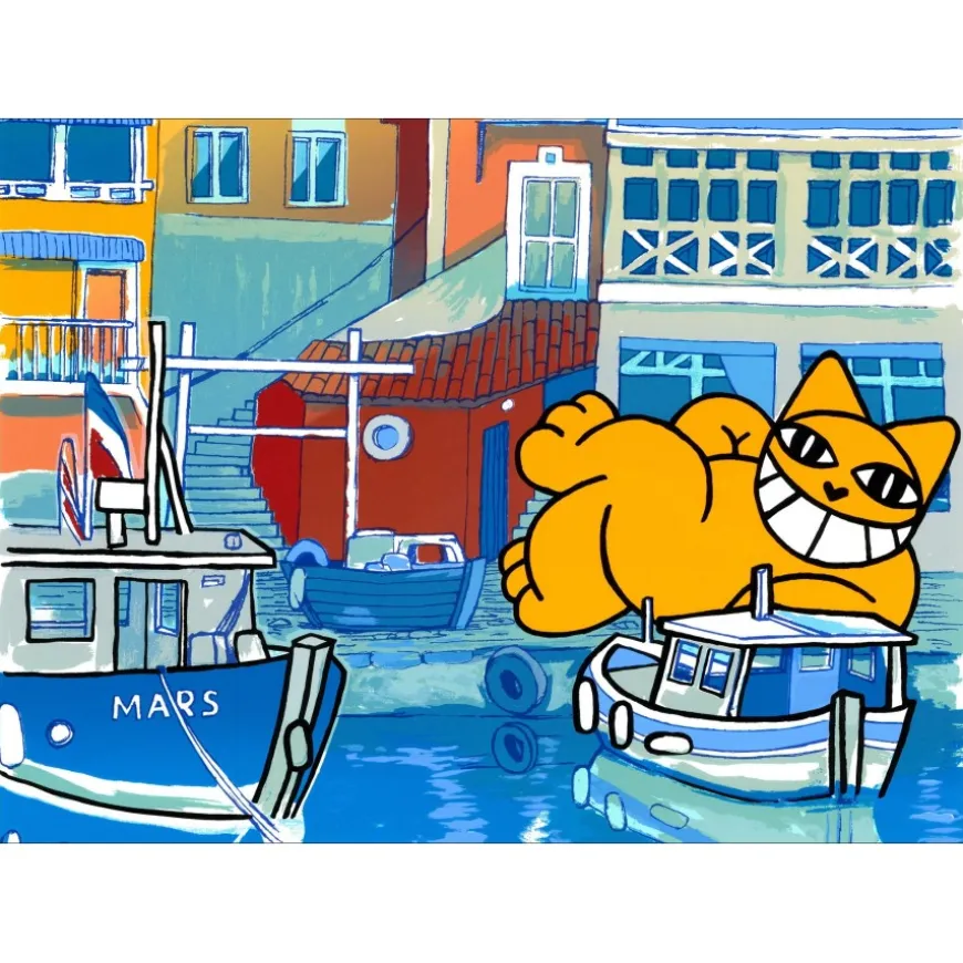 M.CHAT (Thoma Vuille) - Sérigraphie "Marseille" 76x56cm - 2024