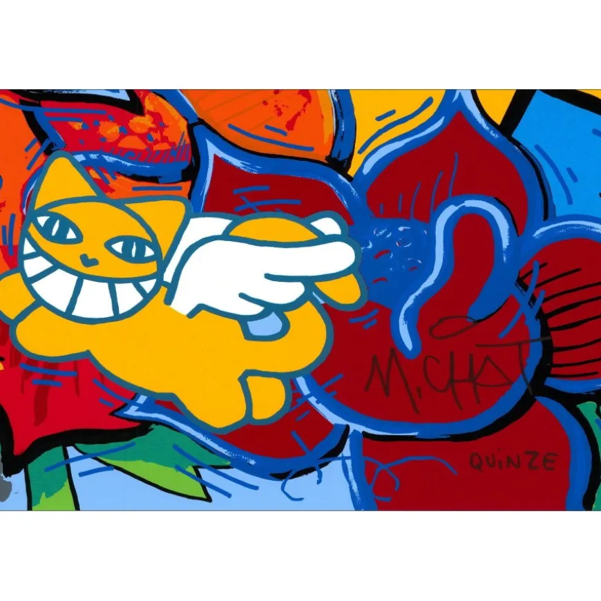 M.CHAT (Thoma Vuille) - Sérigraphie "Bises Bee" 61x68cm - 2024