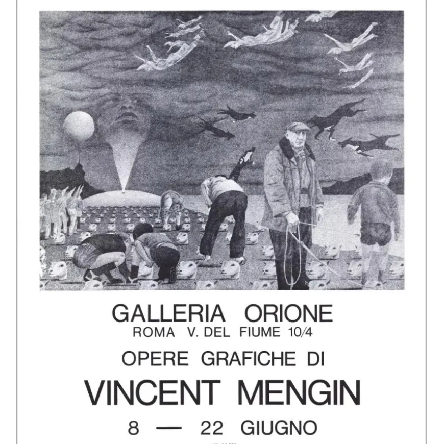 MENGIN Vincent - Lithographie "Exposition Galerie Ars Magna, Paris" 65x56cm - 1970