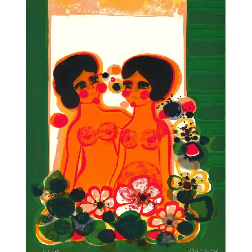 MENGUY frédéric - Lithographie originale "Les Angéliques VI" 56x42cm