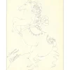 MENTOR Blasco - Dessin original à l'encre "Cheval cabré" 27x21cm - 1963