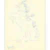 MENTOR Blasco - Dessin original à l'encre "Le cheval cabré" 27x21cm - 1963