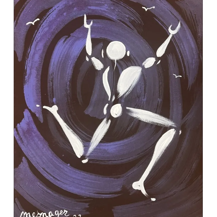 MESNAGER Jérôme - Peinture à l'acrylique "Les oiseaux" 55x46cm (10F) - 2023